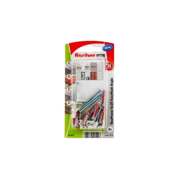 Image of Fischer - Blister pack of 8 Duopower EasyHook 5x25 angle nails - 96358