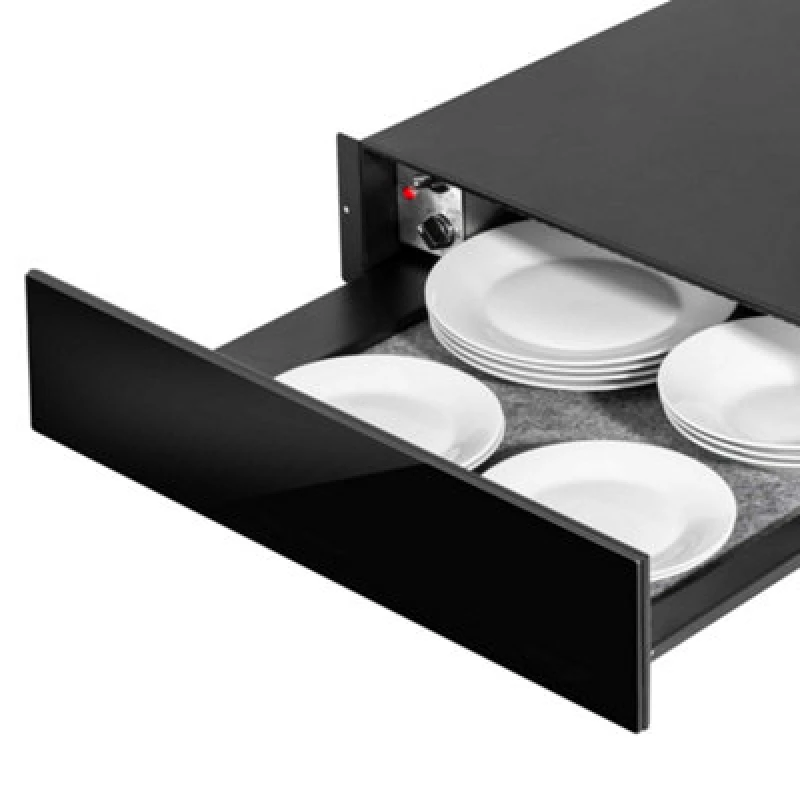 Image of Baridi 60Cm Built-In Warming Drawer, Push-To-Open, Anti Slip Mat Black & S/steel