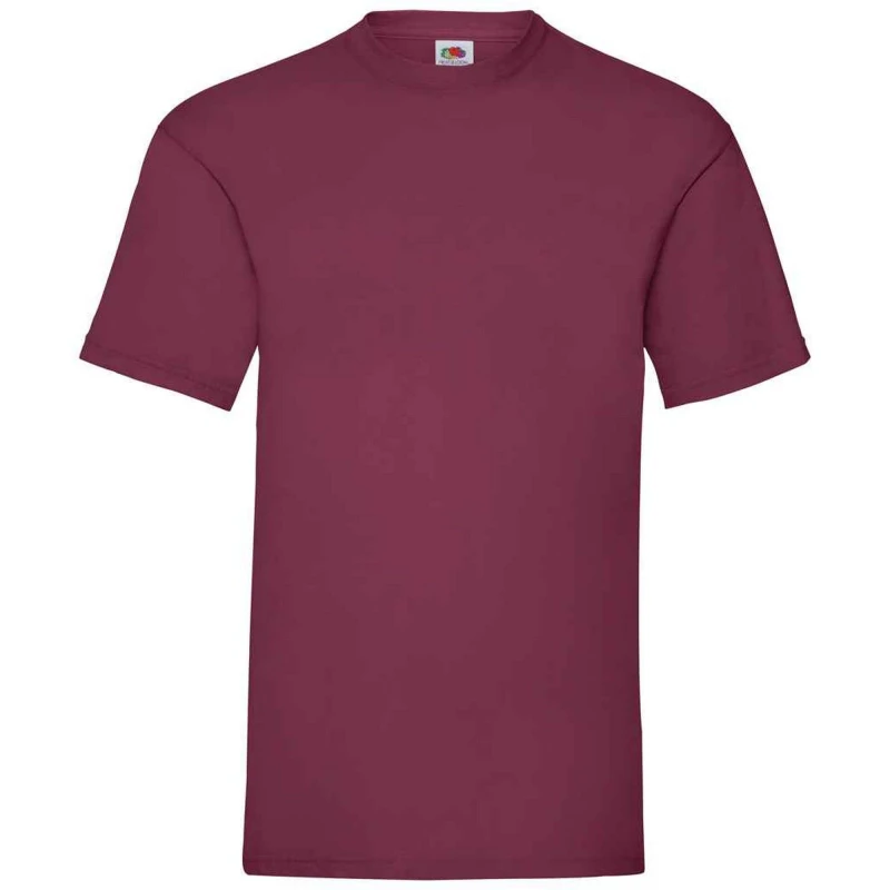 Image of Fruit Of The Loom Fruit of the Loom Men Valueweight T-Shirt in Burgundy Size: Small Burgundy S Male 5063527627865