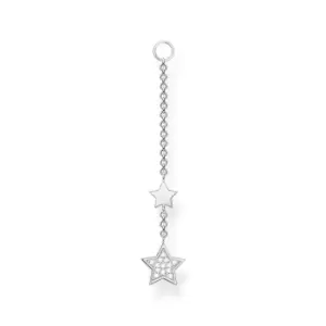 Image of THOMAS SABO Silver Double Star Chain Ear Pendant