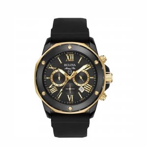 Image of Bulova Black 'Marine Star' Chronograph Watch - 98B278