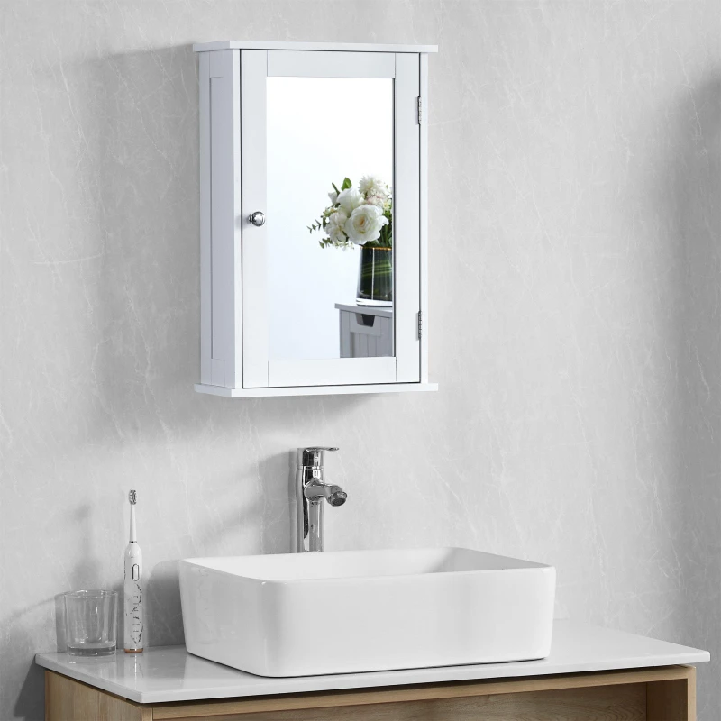 Image of Lassic Bath Vida Priano 1 Door Mirrored Wall Cabinet White unisex 1 Door