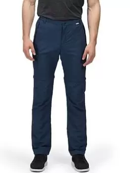 Image of Regatta Leesville Zip-off Trousers, Navy, Size 40, Men