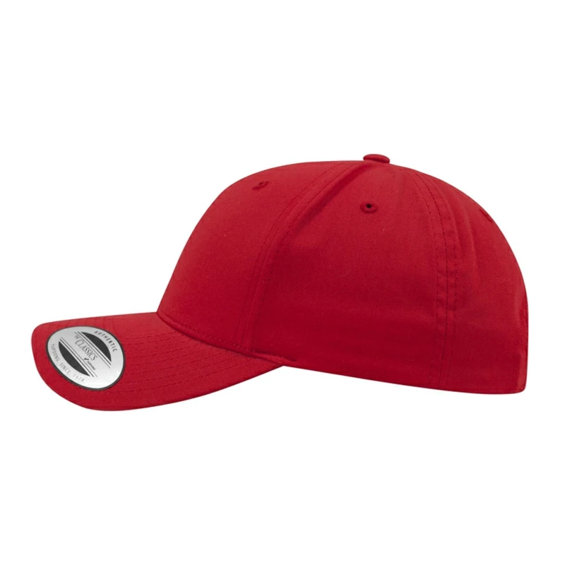 Image of Yupoong Flexfit 6-panel Baseball Cap With Buckle in Red Red Unisex One Size