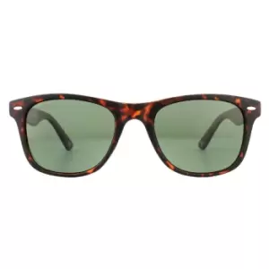 Image of Rectangle Matte Turtle Brown Rubbertouch G15 Green Polarized Sunglasses
