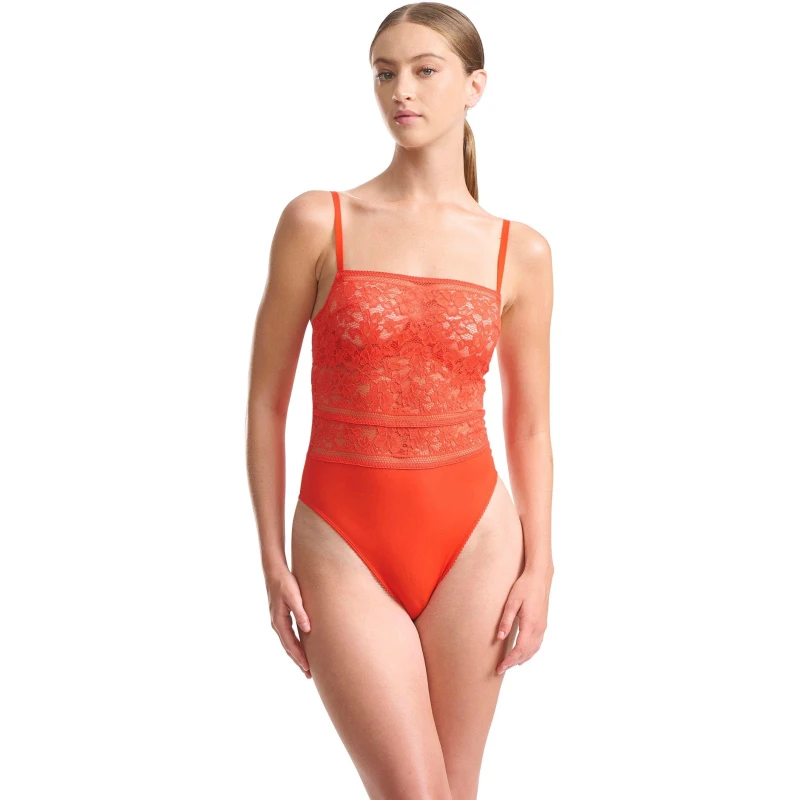 Image of Wolford Womens Side Plate Bodysuit Red female XS Cup C