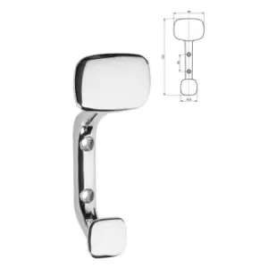 Image of GTV Modern Hat Coat Hanger Hook Door Wall Bath Model Toledo 112mm - Colour Chrom