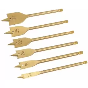 Image of Silverline - Titanium-Coated Flat Bit Set 6pce - 10 - 32mm