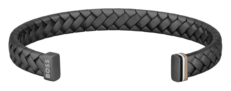 Image of BOSS 1580673 Mens Black Cuffed Bracelet With Jewellery