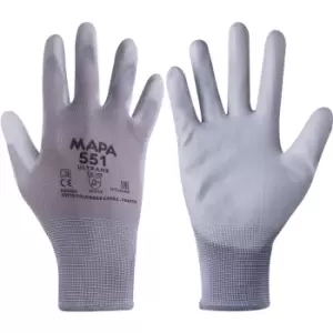 Image of 551 Ultrane Palm-side Coated Grey Gloves - Size 6