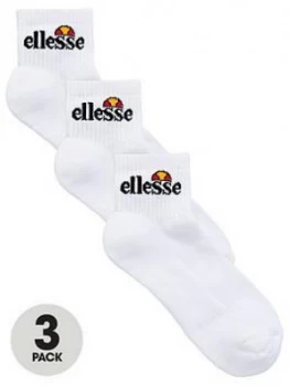 Image of Ellesse Sport Rallo Ankle Socks (3 Pack) - White