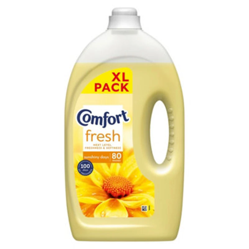 Image of Comfort Fresh Sunshiny Days Liquid Fabric Conditioner 80 Washes 2.4L X 4 Pack 64884540-4
