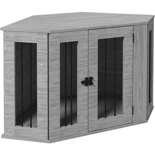 Image of PawHut Dog Crate Furniture for Medium Dogs - Grey