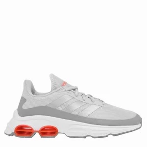 Image of adidas Quadcube Jogger Junior Trainers - LtGrey/Orange