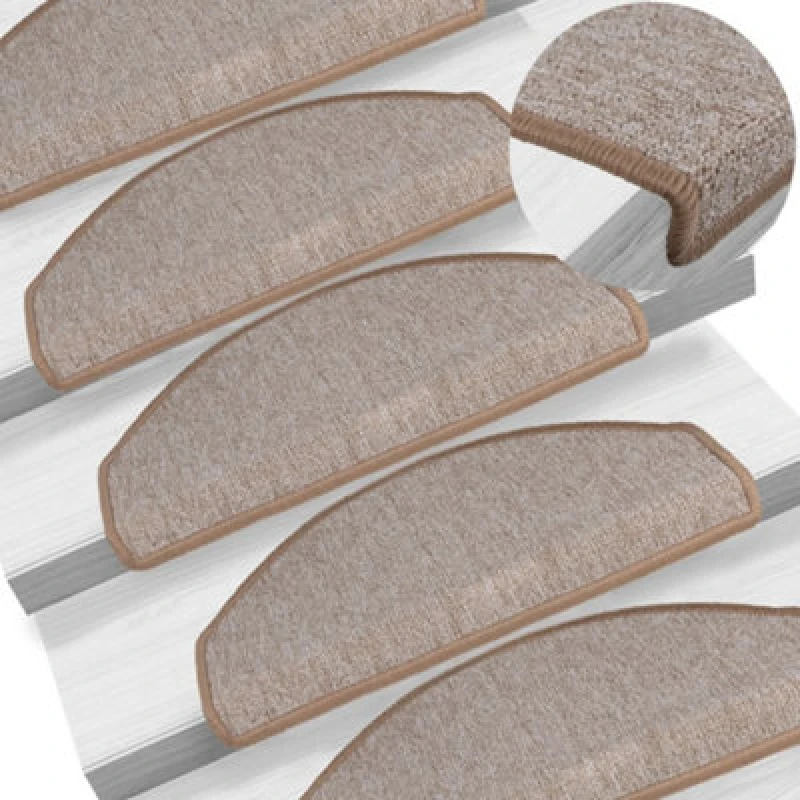 Image of VIDAXL Carpet Stair Treads 15 pcs Light Brown 65x24x4cm Vidaxl 133886