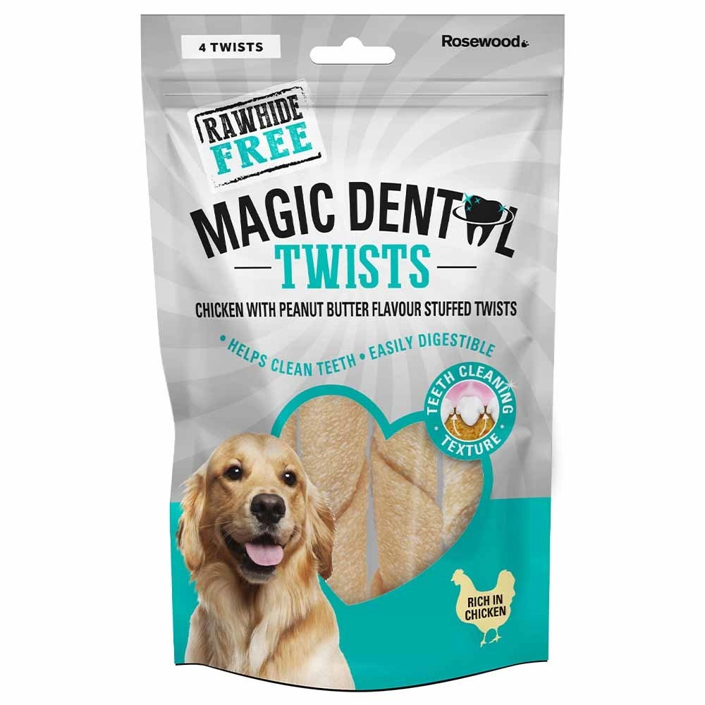Image of Rosewood Magic Rawhide Free Dental Twist Dog Treat 120g