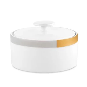 Image of Wedgwood Vera Castillon Gold Grey Sugar Bowl Gold