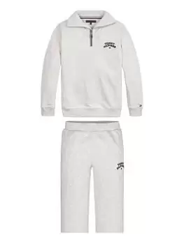 Image of Tommy Hilfiger Boys Flag Sweat Jog Set - New Light Grey Heather