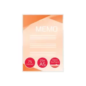 Image of GBC Document Pouch Gloss A5 75 micron Clear 25