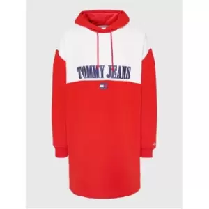 Image of Tommy Jeans Archive 1 Cblk Hoodie Dress - Red