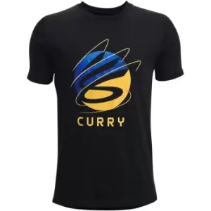 Image of Under Armour Curry Logo T Shirt Junior Boys - Black