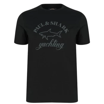 Image of Paul And Shark Tonal Printed T Shirt - Black