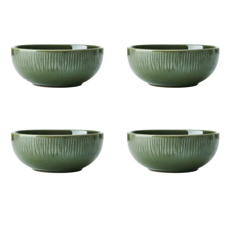 Image of Mikasa Jardin Set of 4 Green Stoneware Cereal Bowls