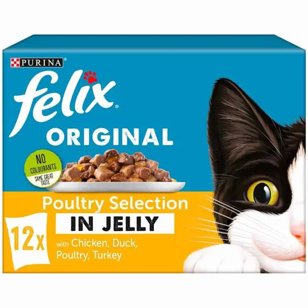 Image of Purina Felix Original Poultry in Jelly Cat Food 12 x 100g