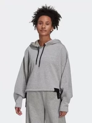 Image of adidas Sportswear Studio Lounge Fleece Hoodie, Grey Size M Women