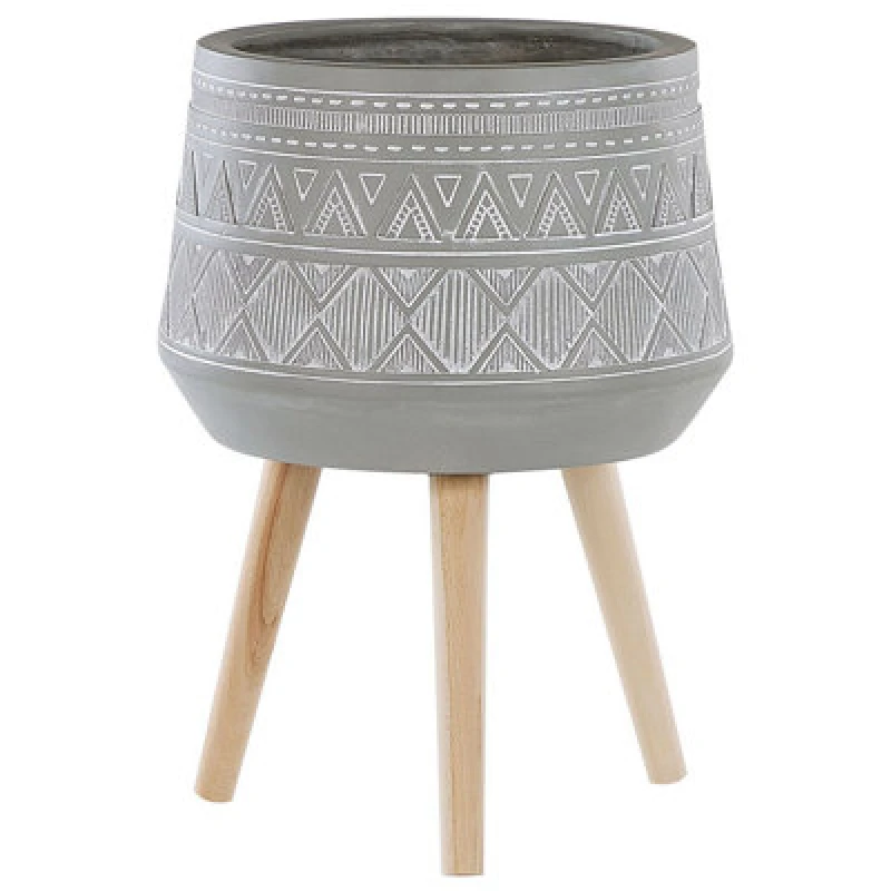 Image of Beliani Elevated Plant Pot Malaki 44cm Light Grey