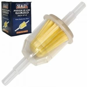 Image of Sealey In-Line Fuel Filter Medium Pack of 10