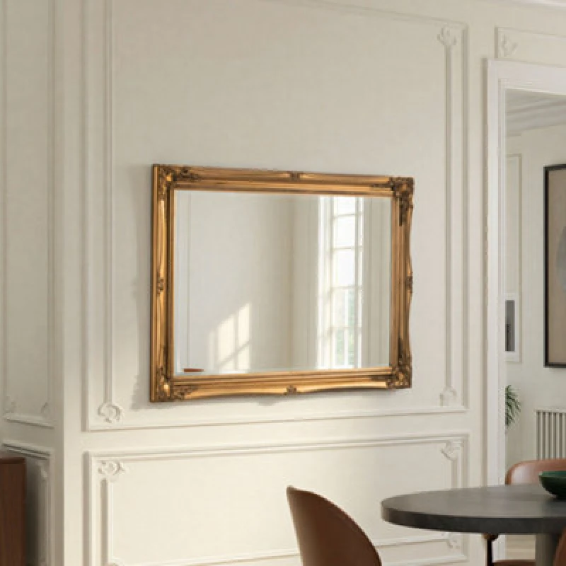 Image of Yearn Mirrors Yearn Mirrors French Style Carved Mirror Gold 116x90cm Gold One Size Unisex 0756406342786
