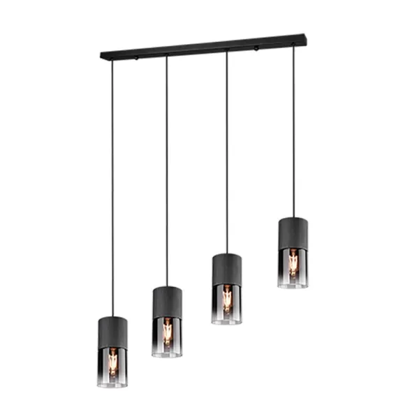 Image of Robin Modern 4 Light Bar Pendant Ceiling Light Black Matt