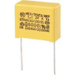 Image of MKP X2 suppression capacitor Radial lead 1 uF 275 V AC 10 22.5mm L x W x H 26.5 x 12.5 x 21.5mm MKP X2