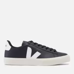 Image of Veja Mens Campo Chrome Free Leather Trainers - Black/White - UK 7.5