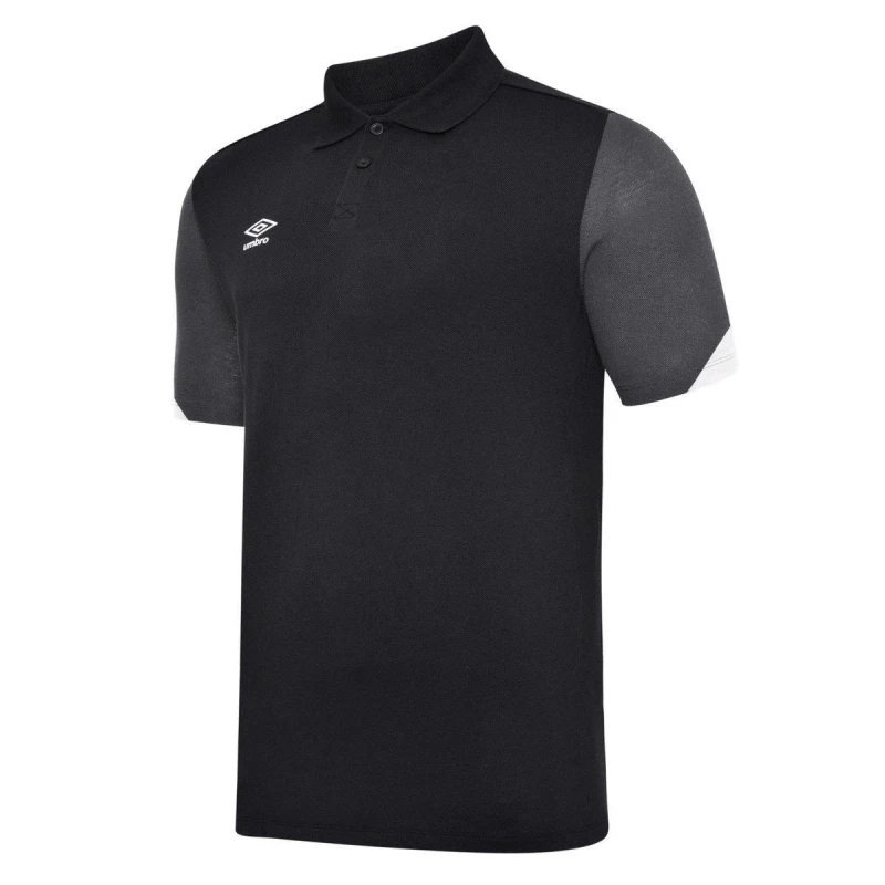 Image of Umbro Total Training Polo Shirt in Black Size: 11-12 Years Black Unisex 11-12 Years