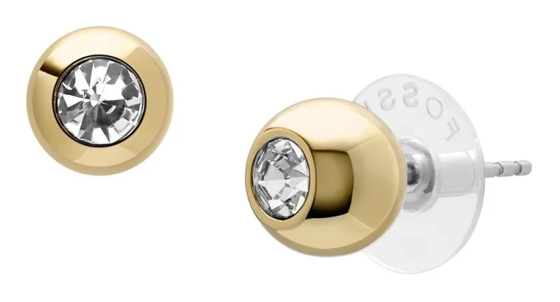 Image of Fossil JA7251710 Bright Baubles Gold-Tone Crystal-Set Stud Jewellery