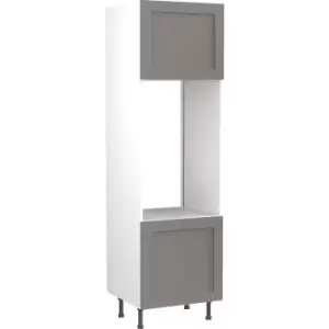 Image of Kitchen Kit Flatpack Shaker Kitchen Cabinet Tall Double Oven Unit Ultra Matt 600mm in Dust Grey MFC