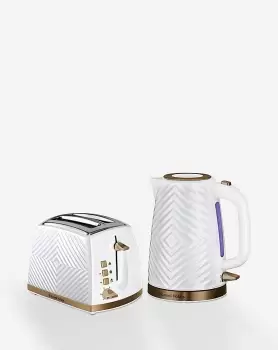 Image of Russell Hobbs 26381BU Groove Kettle & Toaster
