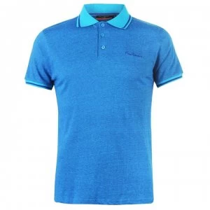 Image of Pierre Cardin Pin Stripe Polo Shirt Mens - Turq/Royal