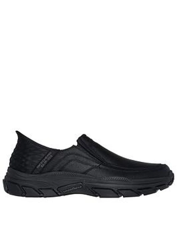 Image of Skechers Respected Elgin Leather Slip-ins Black Black
