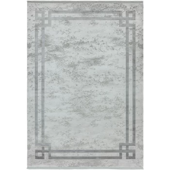 Image of Olympia OL03 Silver Grey Border 120cm x 170cm Rectangle - Grey