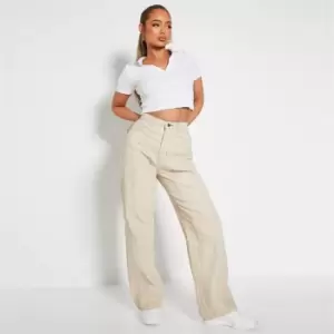 Image of I Saw It First Contrast Seam Wide Leg Jeans - Neutral