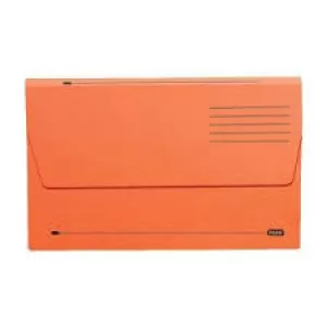 Image of Elba Foolscap Document Wallet Half Flap Mediumweight 285gsm Orange Pack of 50