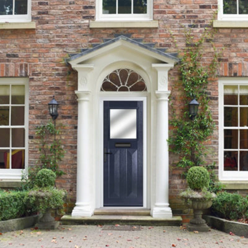 Image of Lacerta Composite Door Eaton Blue 920mm X 2090mm Open In Right Hand Obs Glass 10 Year Guarantee - Free Delivery & Smart Lock