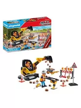 Image of Playmobil 71045 Road Works Construction Zone Playset, One Colour