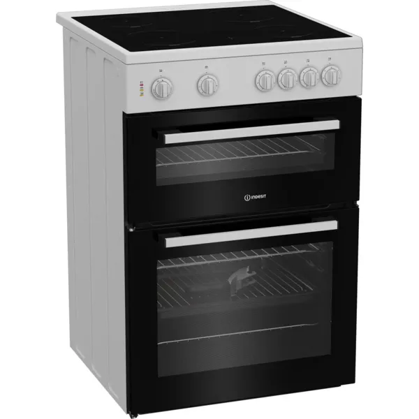 Image of Indesit IT60V9KMW/UK 60cm Electric Cooker with Ceramic Hob - White - A Rated