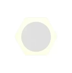 Image of Magnetic Base Wall Lamp, 12W LED 3000K 498lm, 15cm Round 19cm Horizontal Hexagonal Centre, Sand White, Acrylic Frosted Diffuser