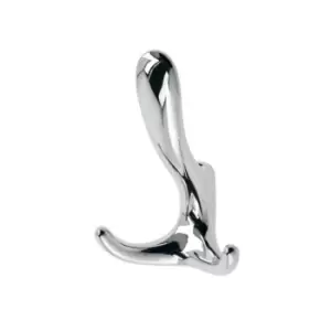 Image of GTV Triple Hat Coat Modern Hanger Hook Door Wall Bath 130mm - Colour Chrome, Pac