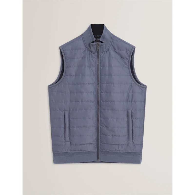 Image of Ted Baker Mens Quilted Gilet Mid-Blue male M (3)
